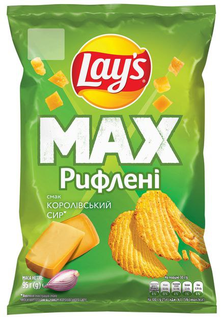 Чіпси картопляні Lays Королівського сиру рифлені  95г